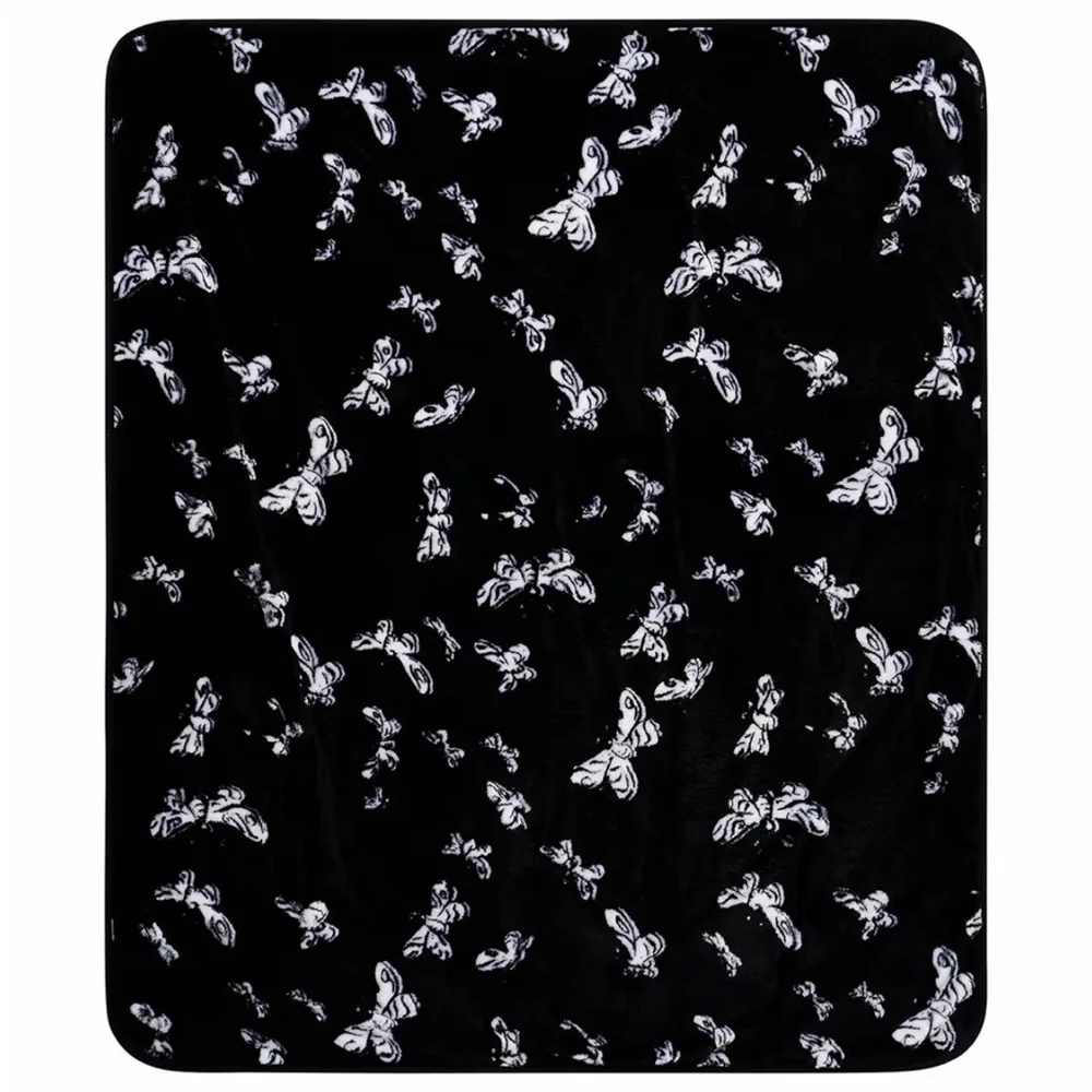 Spencer's Tim Burton's Corpse Bride Fleece Blanket Faux Fur Back 50 x 60 NEW